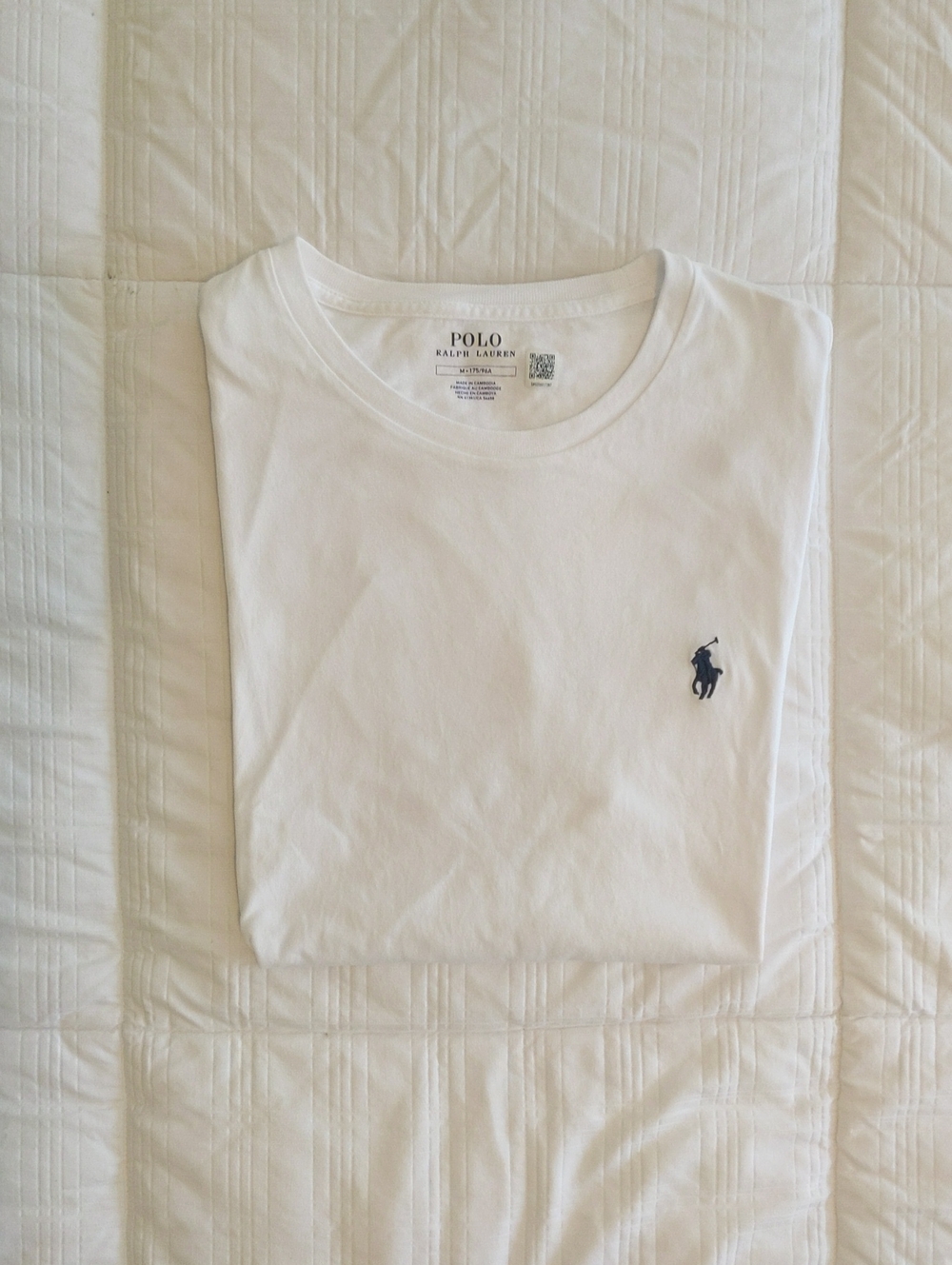 Polo Ralph Lauren White Crewneck T-Shirt Navy Pony Logo | M
